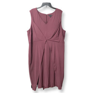 Universal Standard Raven Womens Dress V Neck Sleeveless Zip L Eggplant